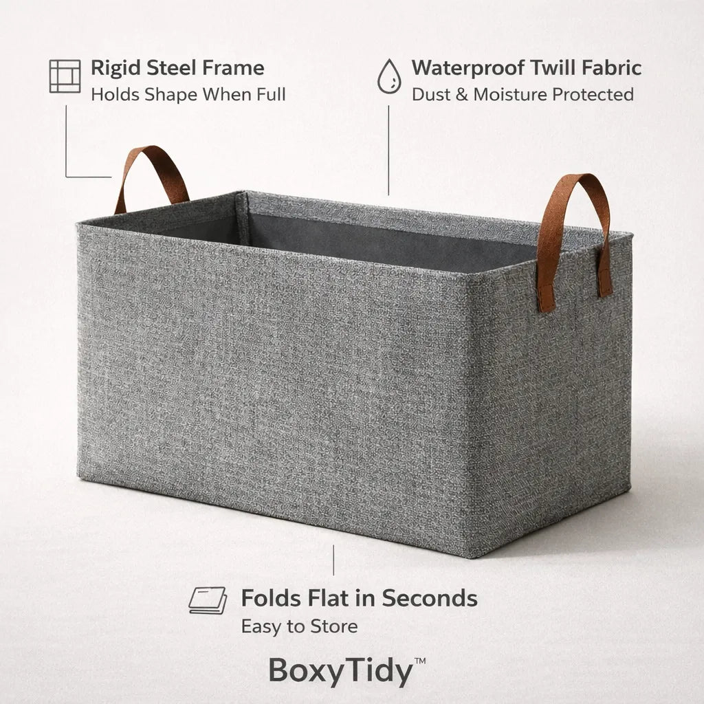 BoxyTidy™ – Space-Saving Collapsible Storage with a Stylish Twist